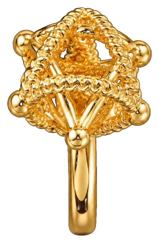 Bague Cyclone plaqu&eacute; or 18K