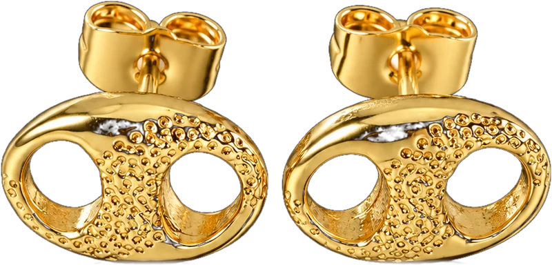 Boucles d'oreilles Grain de caf&eacute; plaqu&eacute; or 18K Jewelry Golden